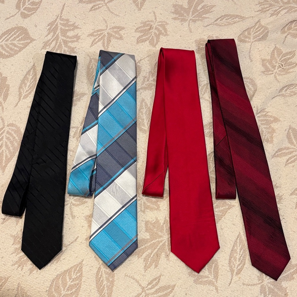 Van Heusen Men's Silk Tie Collection - Black, Blue, Red
